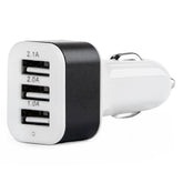 Biela USB nabíjačka do auta s 3 USB výstupmi