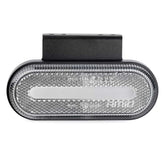 Oválna biela LED obrysová lampa – pohľad spredu
