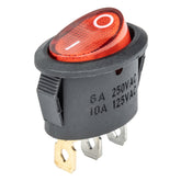 Eliptický vypínač 12V/230V s červeným podsvietením