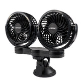 Bilventilator med to 4-tommers blæsere og sugekop