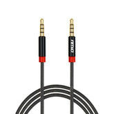 Sort AUX-kabel med mini-jack-stik, 100 cm