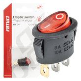 Eliptický spínač 12 V/230 V s červeným podsvietením