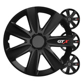 Sada štyroch puklíc GTX 14" v čiernom karbónovom dizajne