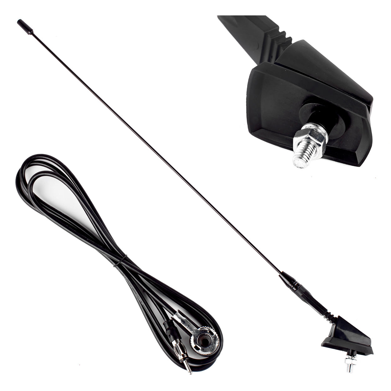 AM/FM-bilantenne på 41 cm med 5 mm adapter