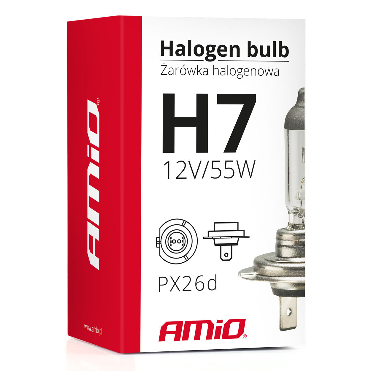 Halogénová žiarovka H7 s päticou PX26d a UV filtrom