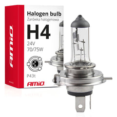 H4 halogénová žiarovka 24 V 75/70 W s UV filtrom