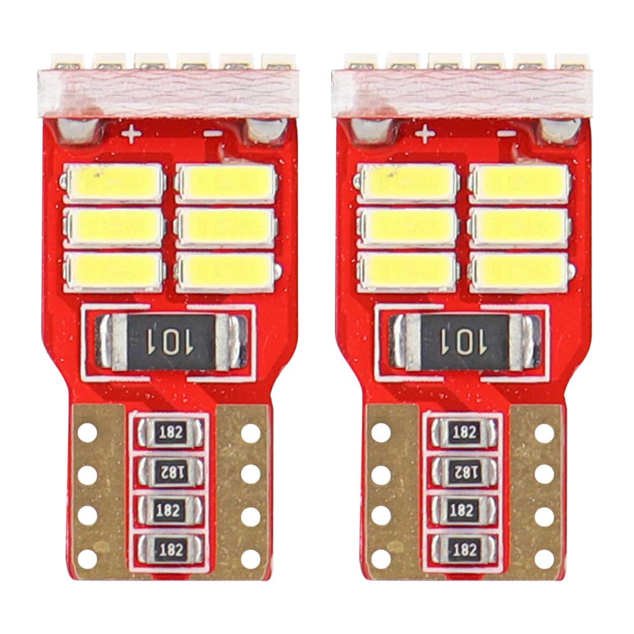 Biele LED žiarovky W5W T10 s 18 ks diód 4014