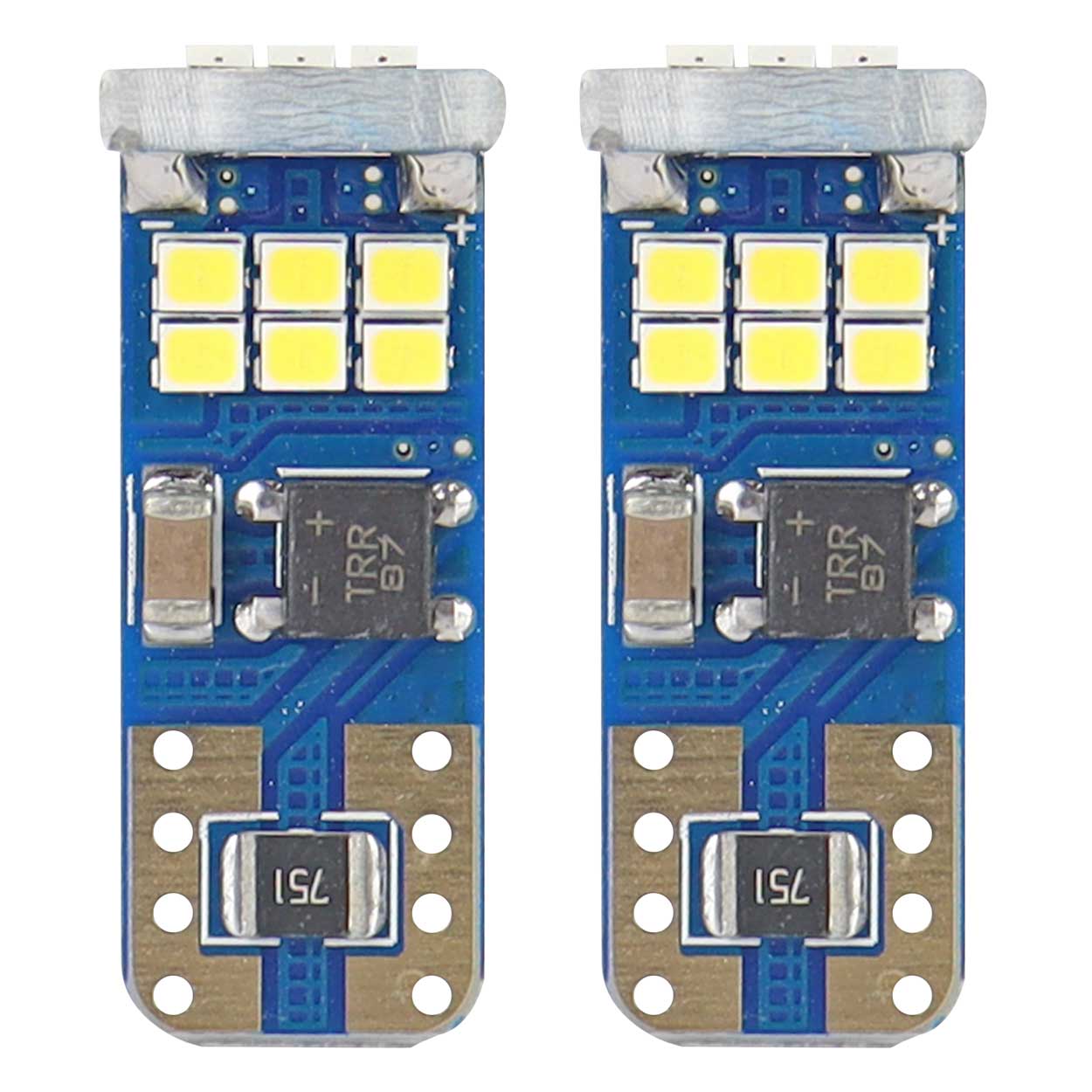 LED-pære T10e W5W med 18 SMD 2016-dioder