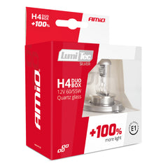Balenie 2 halogénových žiaroviek LumiTec Silver H4