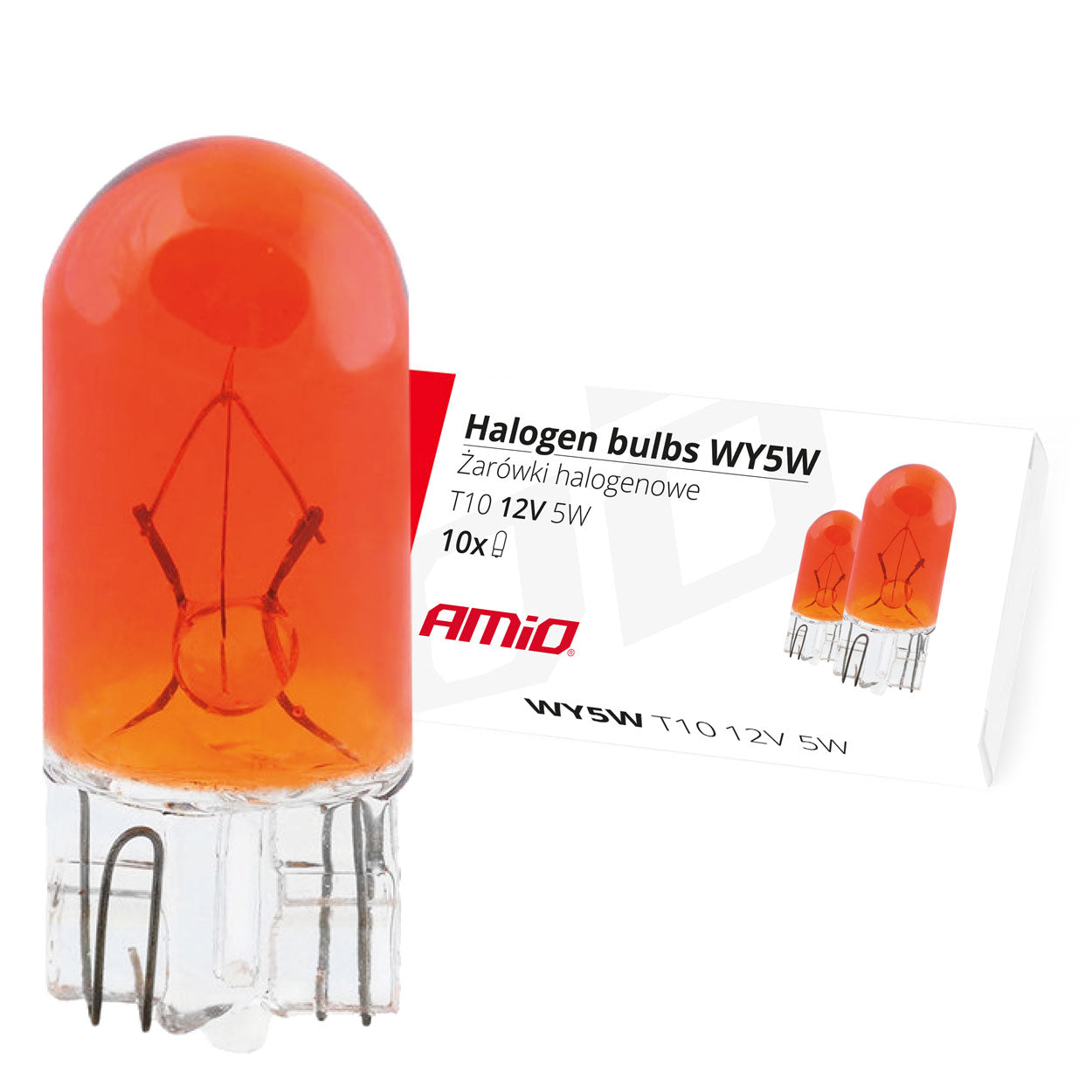 10 oranžových halogénových žiaroviek WY5W T10 5 W 12 V