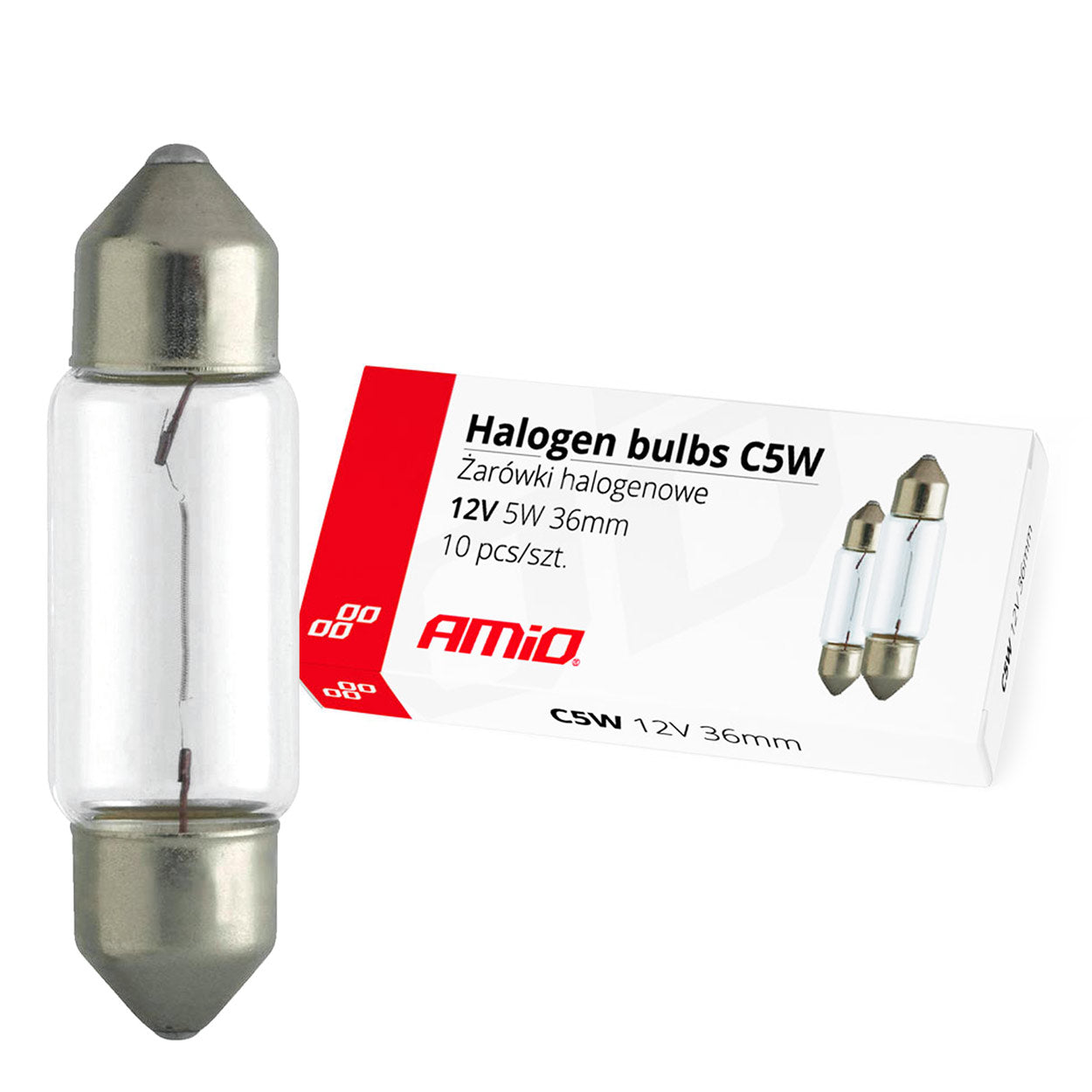 36 mm halogénové žiarovky C5W so sufitovou päticou SV8.5