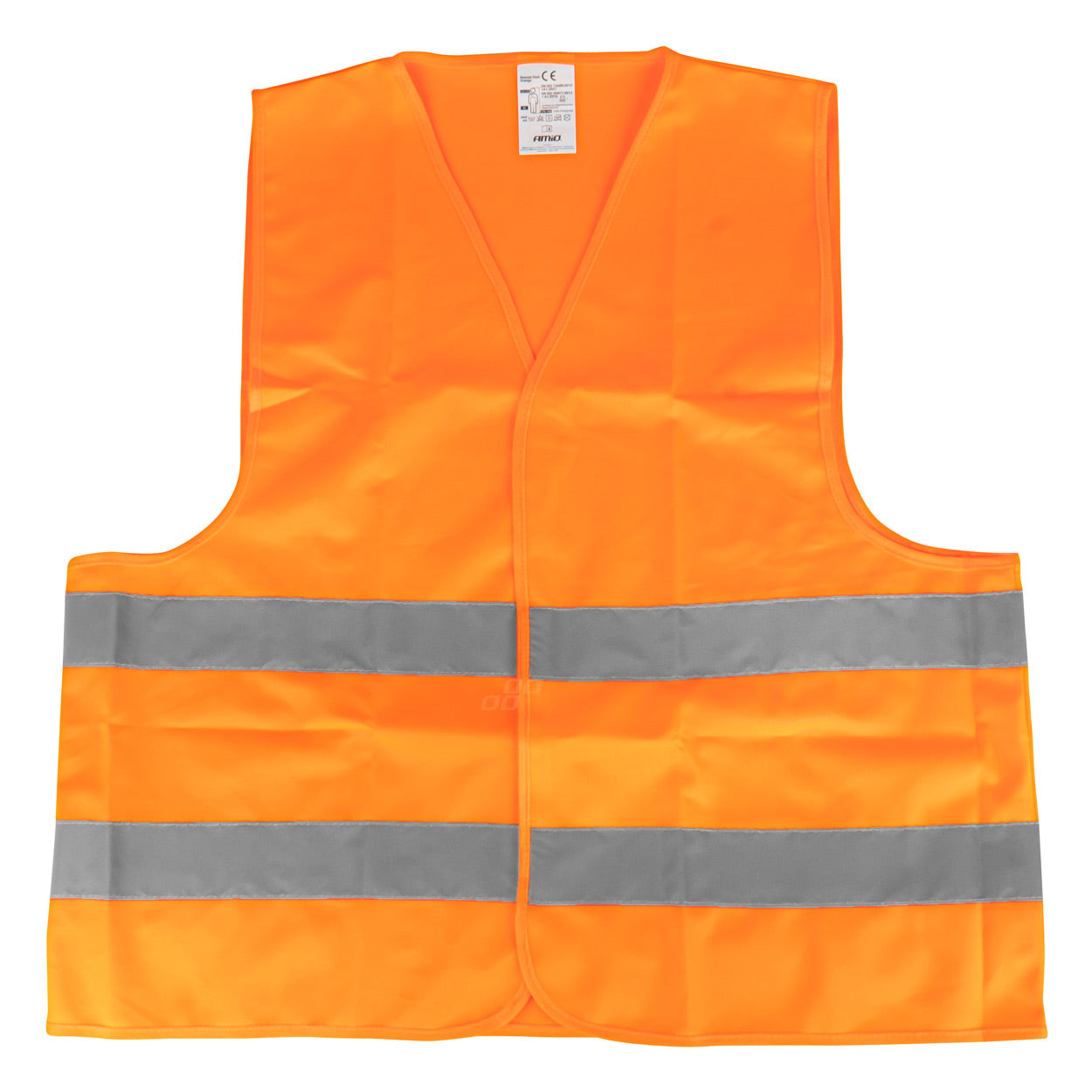 Orange refleksvest i størrelse XL med refleksbånd