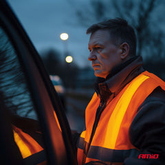 Orange refleksvest XL med synlige refleksbånd