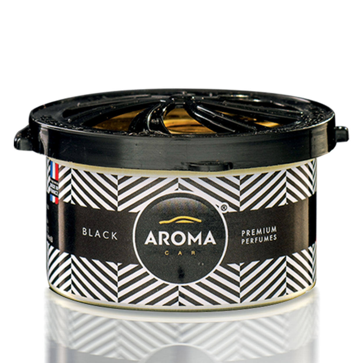 Aroma Car Prestige Organic Black osviežovač vzduchu do auta v čiernej dóze
