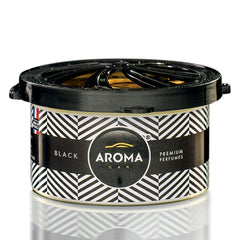 Aroma Car Prestige Organic Black osviežovač vzduchu do auta v čiernej dóze