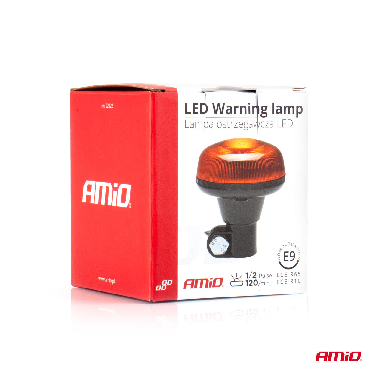 LED-advarselslampe med 12-24 V drift