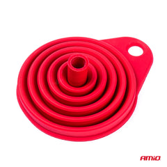 Silikone-tragt foldet sammen til opbevaring