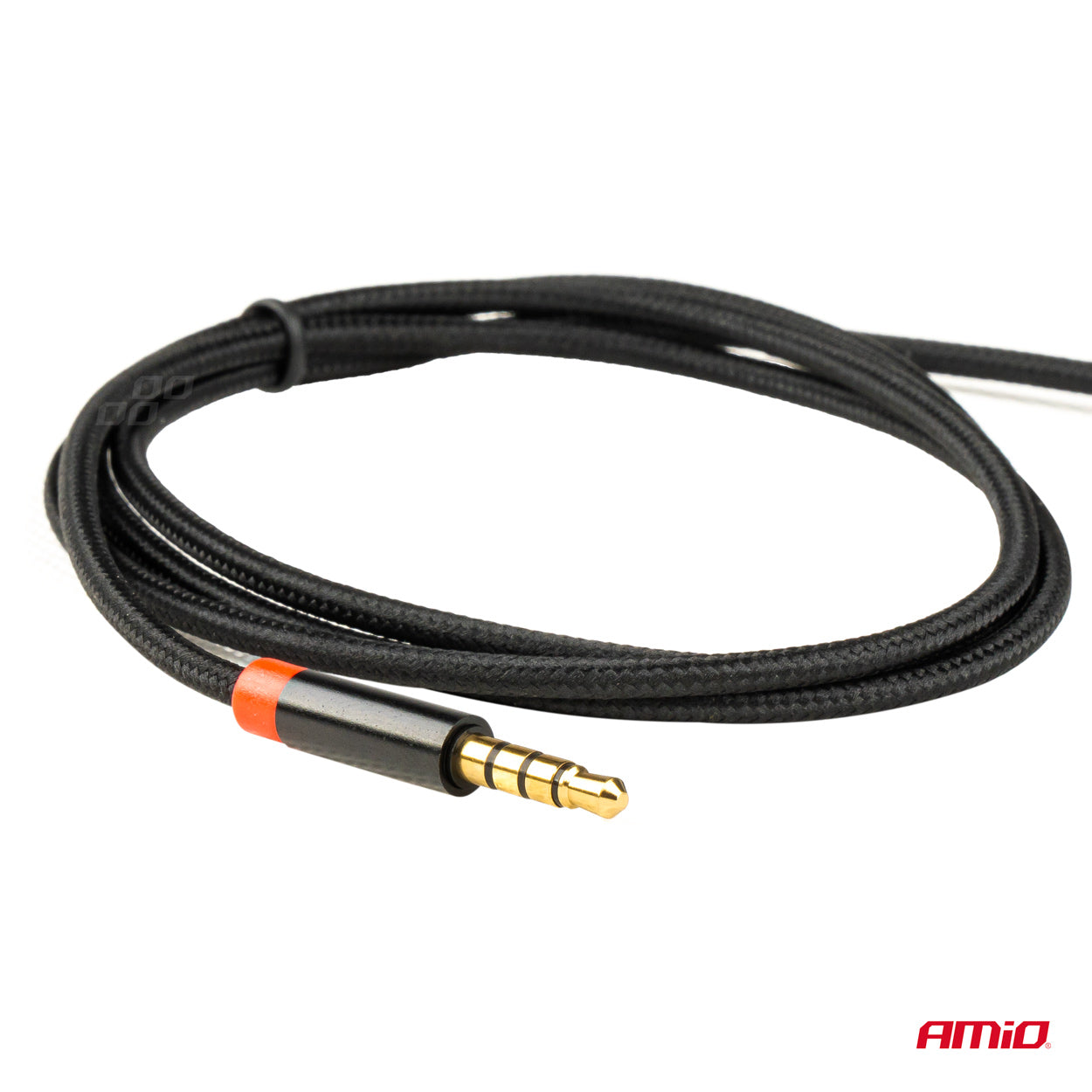 Nylonflettet AUX-kabel i sort
