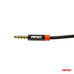 Nylonflettet AUX-kabel med mini-jack-stik