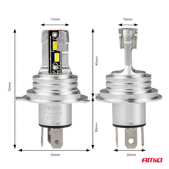 LED-pærer H4/H19 med CSP-teknologi