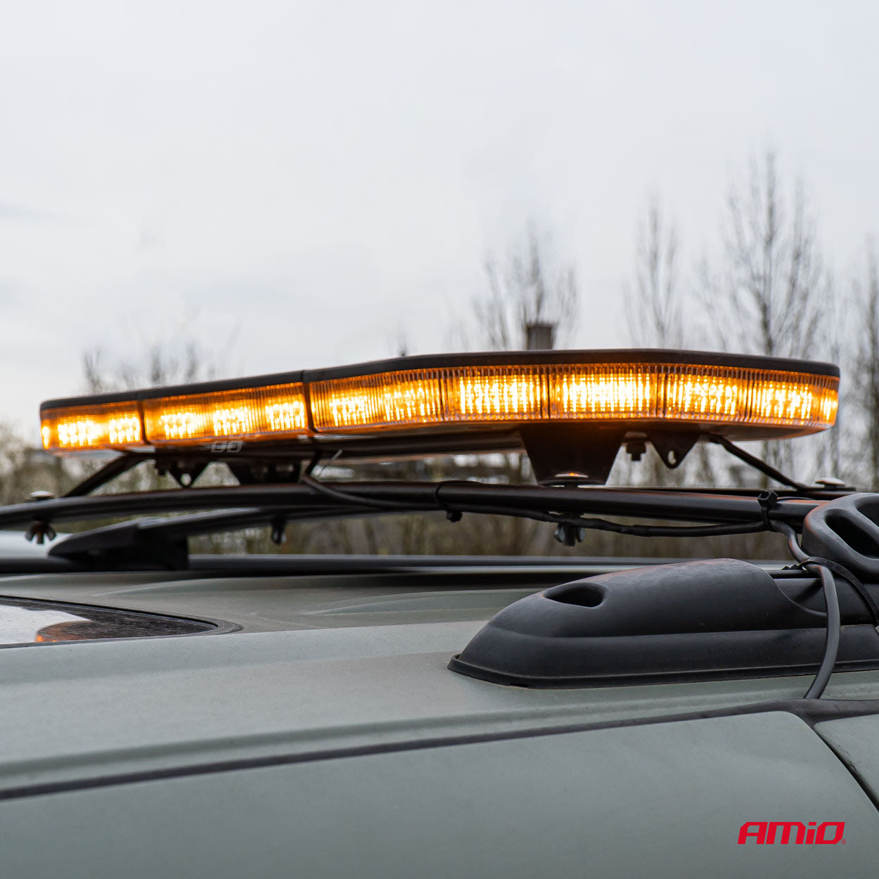 LED-advarselslygte set fra siden
