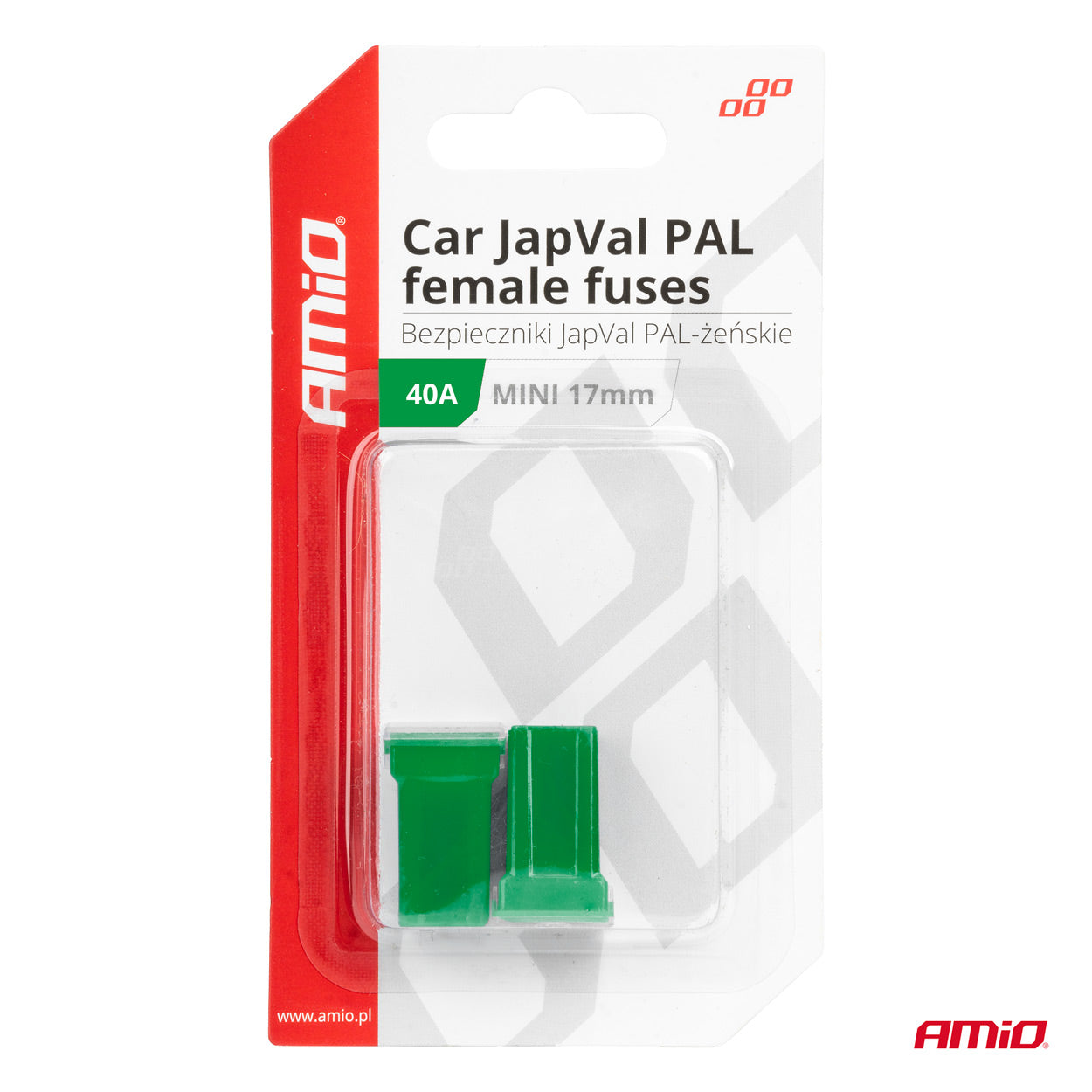 JAPVAL PAL mini-hunsikringer 40 A i blisterpakke