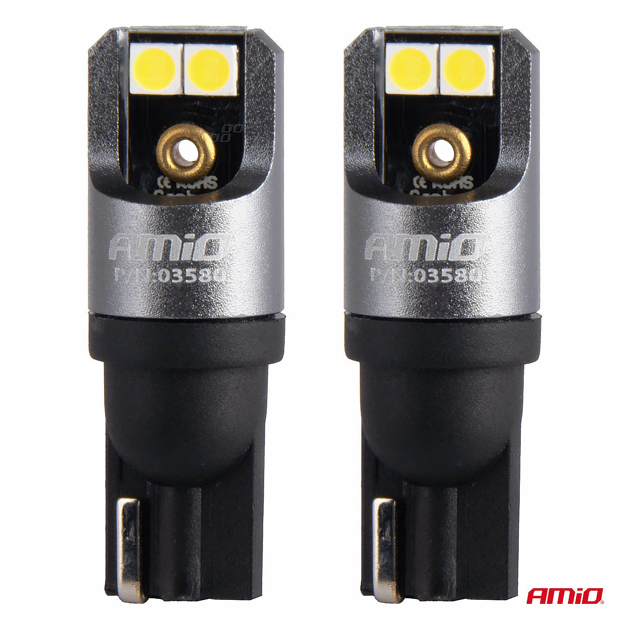 T10 W5W LED-pærer med 4 SMD 3030-dioder