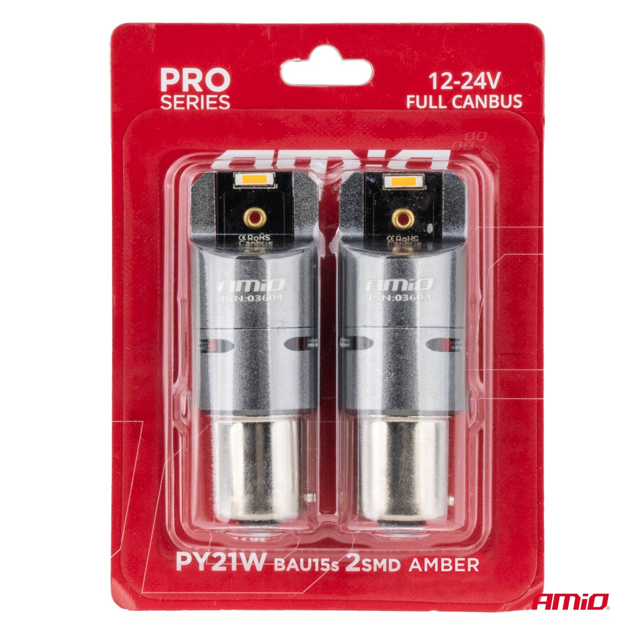 To LED-pærer PY21W i pakke
