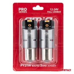 To LED-pærer PY21W i pakke