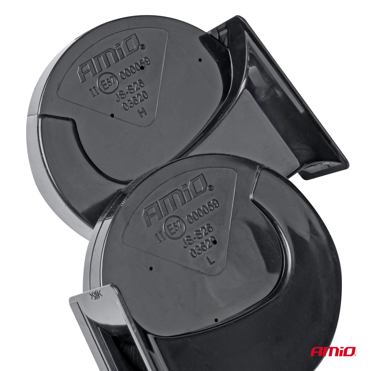 To-delt 12V horn set fra siden