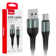 USB-A til USB-C kabel på 100 cm