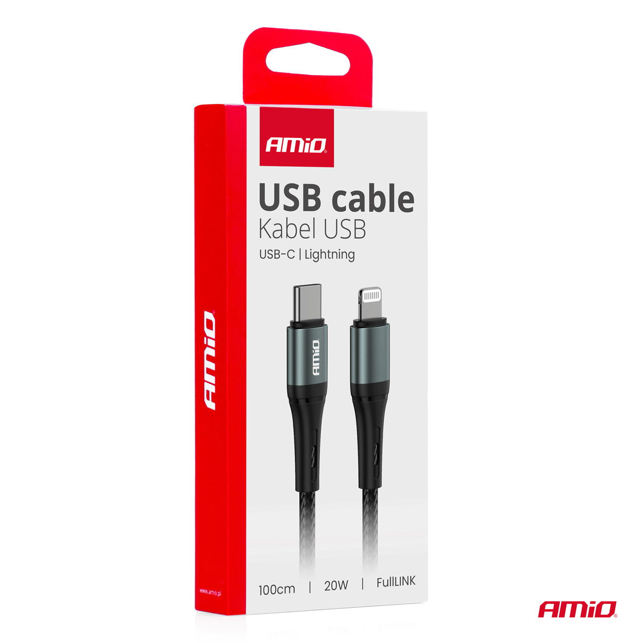 Hvidt USB-C til Lightning kabel til opladning og synkronisering