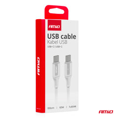 USB-C til USB-C-ladekabel på 100 cm