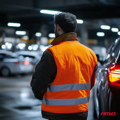 Orange refleksvest med brede refleksstriber
