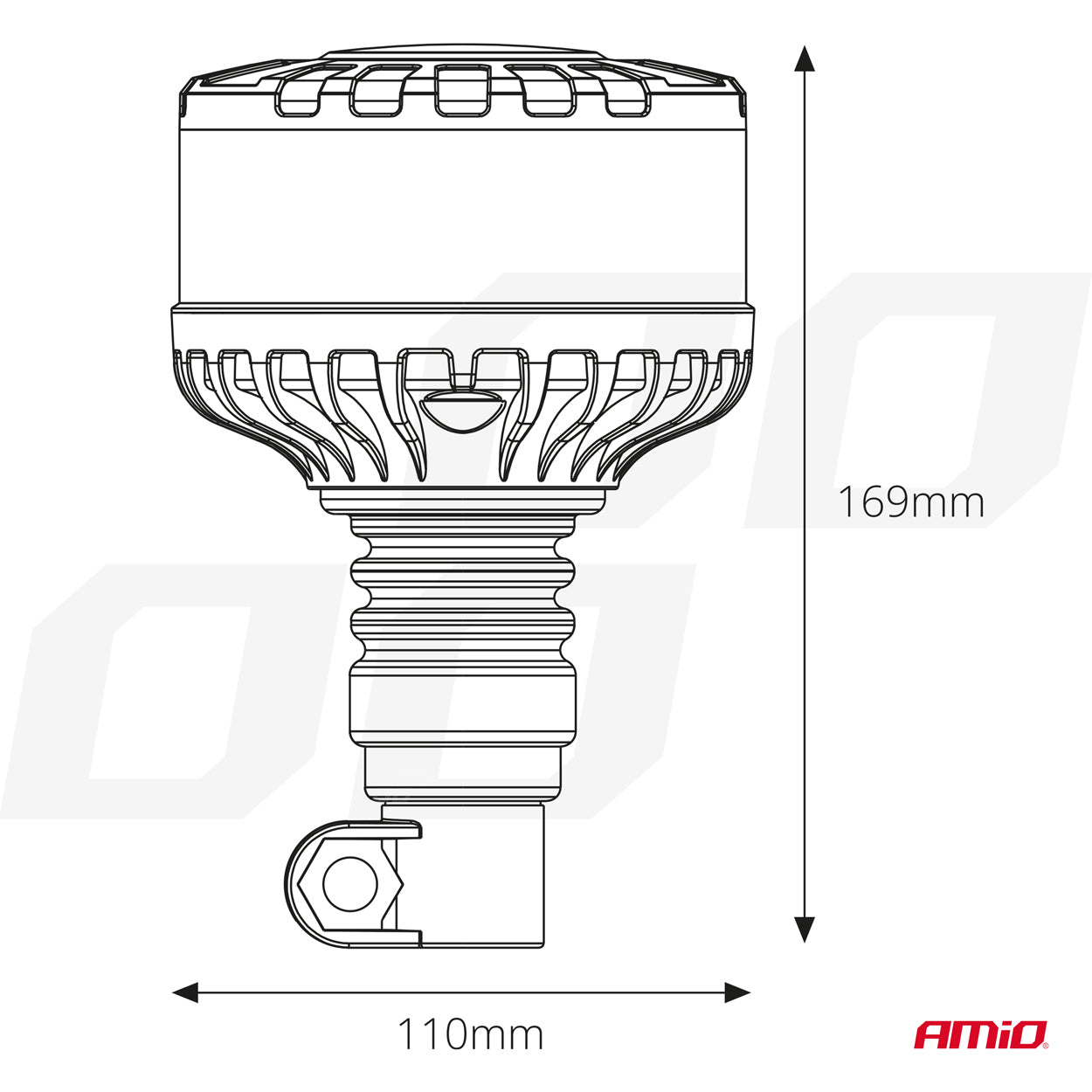 LED advarselslampe W28P med orange advarselslys