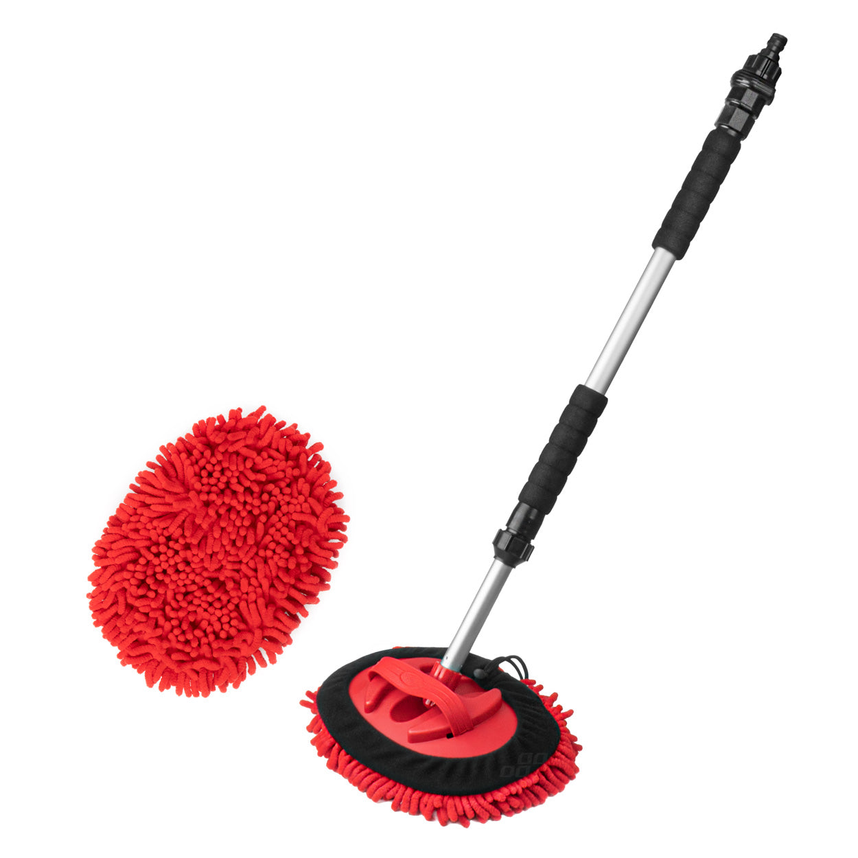 Teleskopisk chenille-bilvaskebørste med aluminiumshåndtag