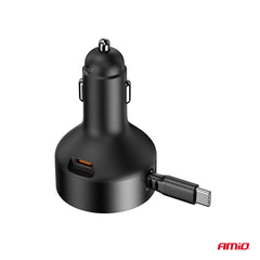Kompakt udtrækkelig USB-C-billader