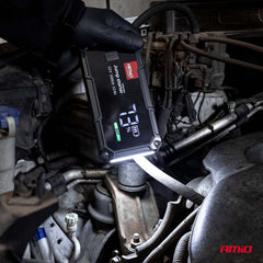 Jump starter med LED-lys og USB-udgange