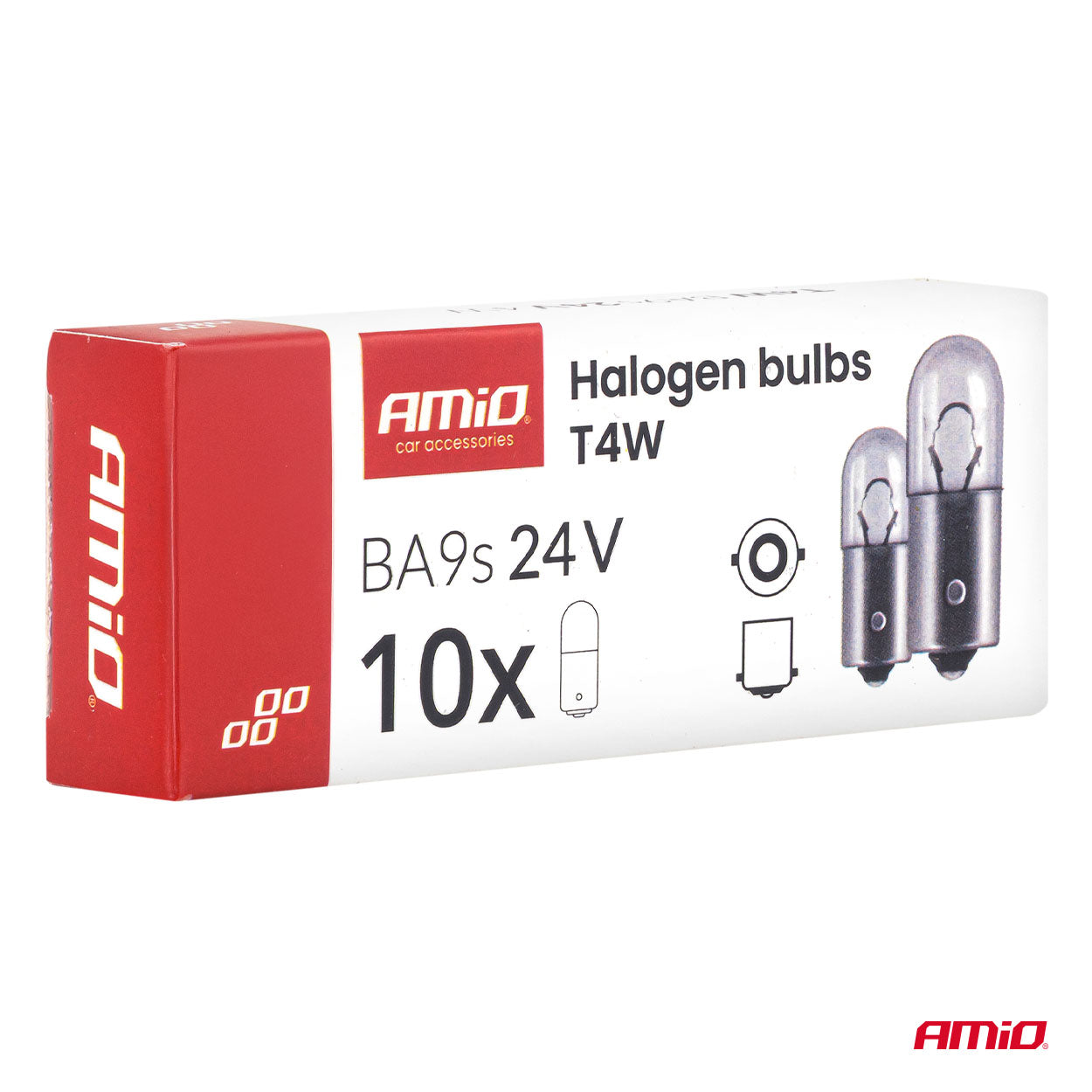 10 halogenpærer T4W med BA9S-sokkel