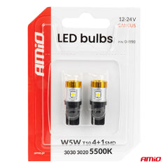 T10 LED žiarovka s bielym osvetlením do vozidiel