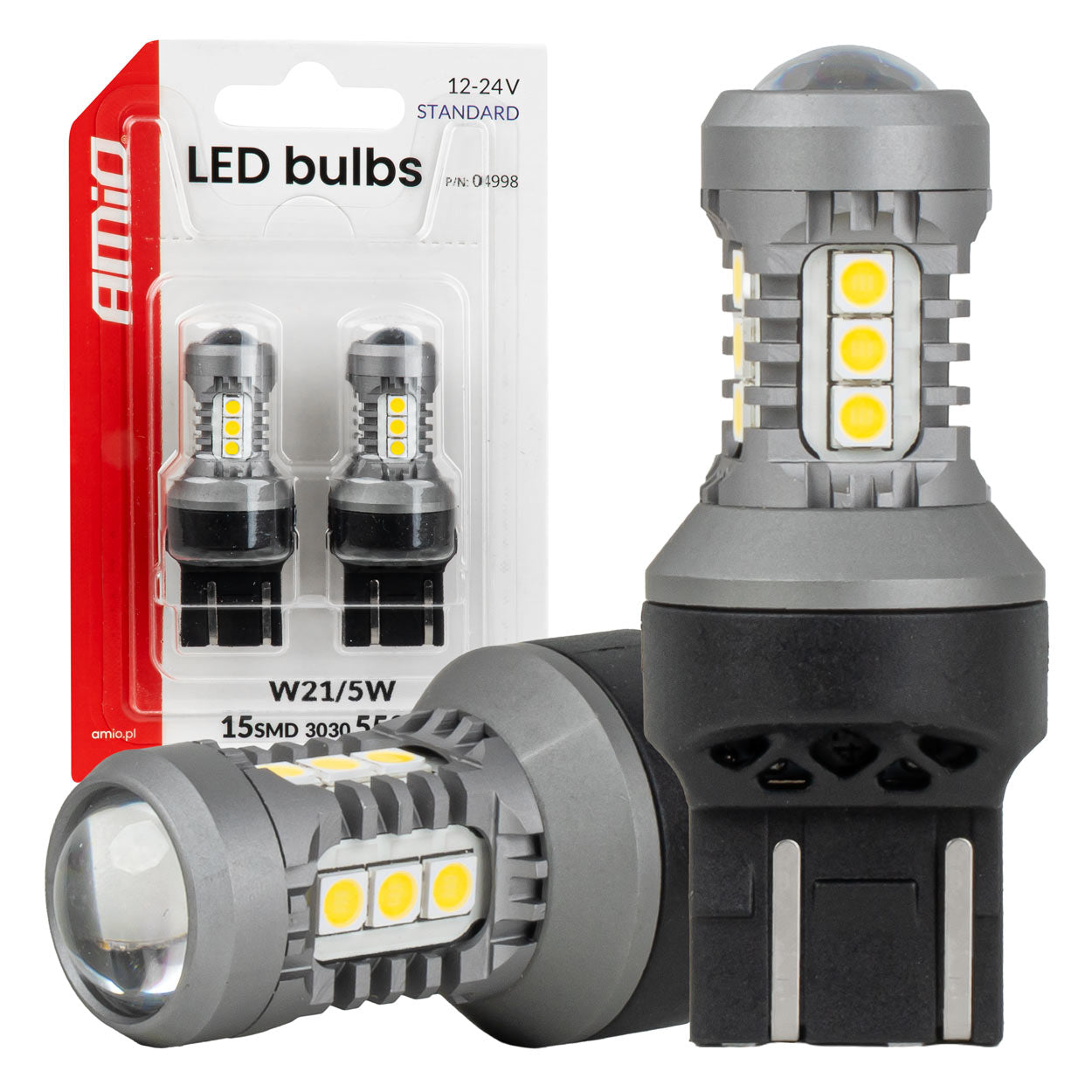 LED žiarovka 7443 W21/5W s 15 SMD 3030 LED diódami