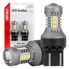 LED žiarovka 7443 W21/5W s 15 SMD 3030 LED diódami
