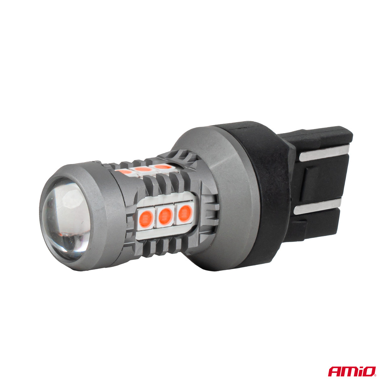 Rød 12/24 V LED-pære med 7443-sokkel