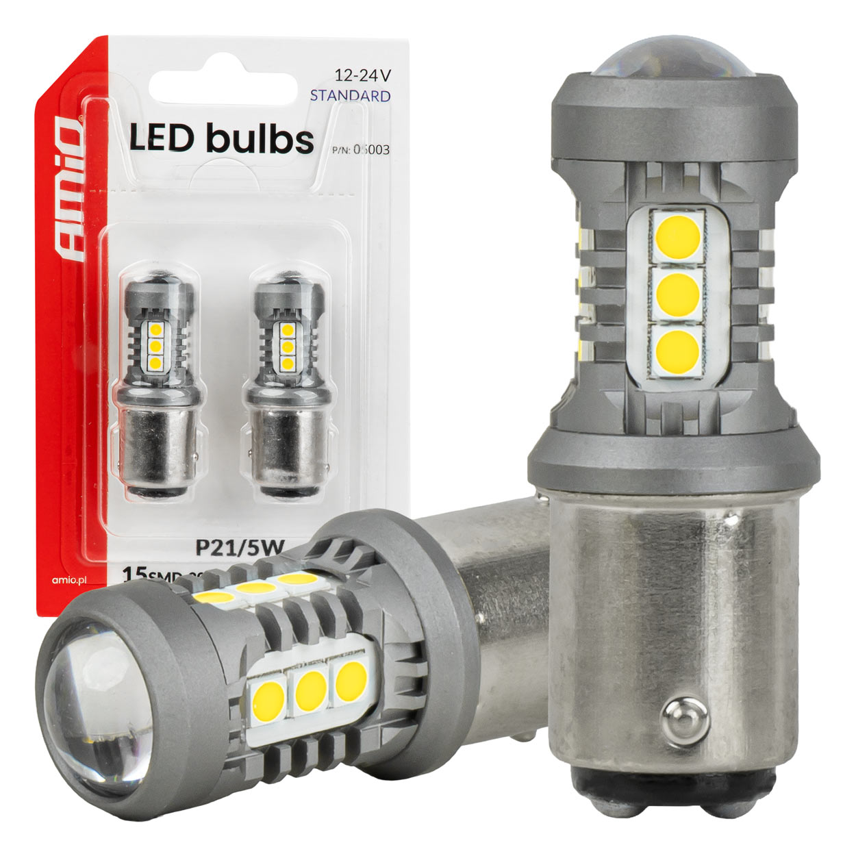 LED žiarovka BAY15D P21/5W s 15 SMD 3030 LED diódami
