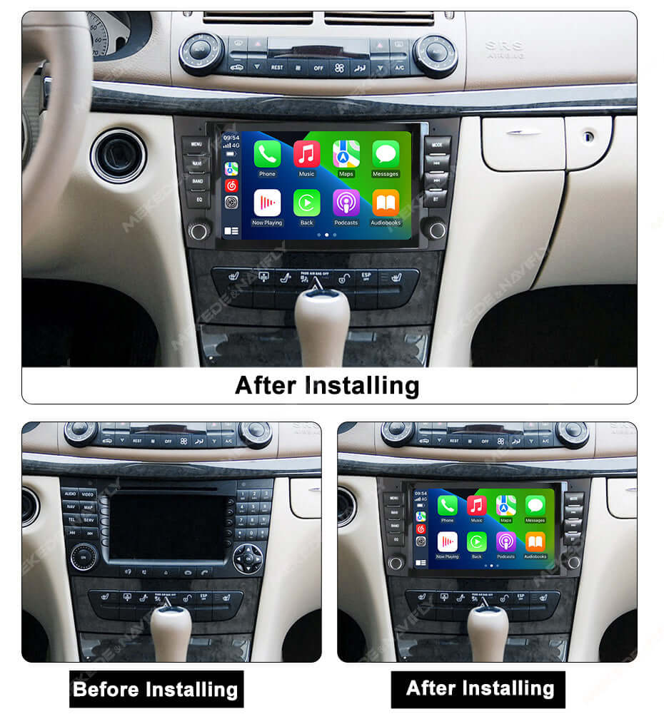 Mercedes-Benz W211 - 8" Radio m. Apple CarPlay og Android Auto – Bilmedie.dk