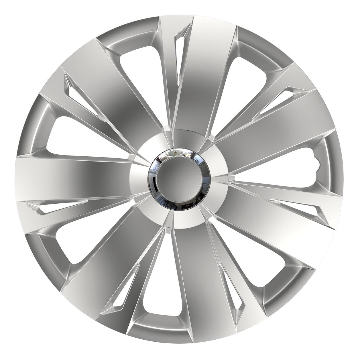 Strieborný kryt kolesa Energy RC pre 15-palcový oceľový disk