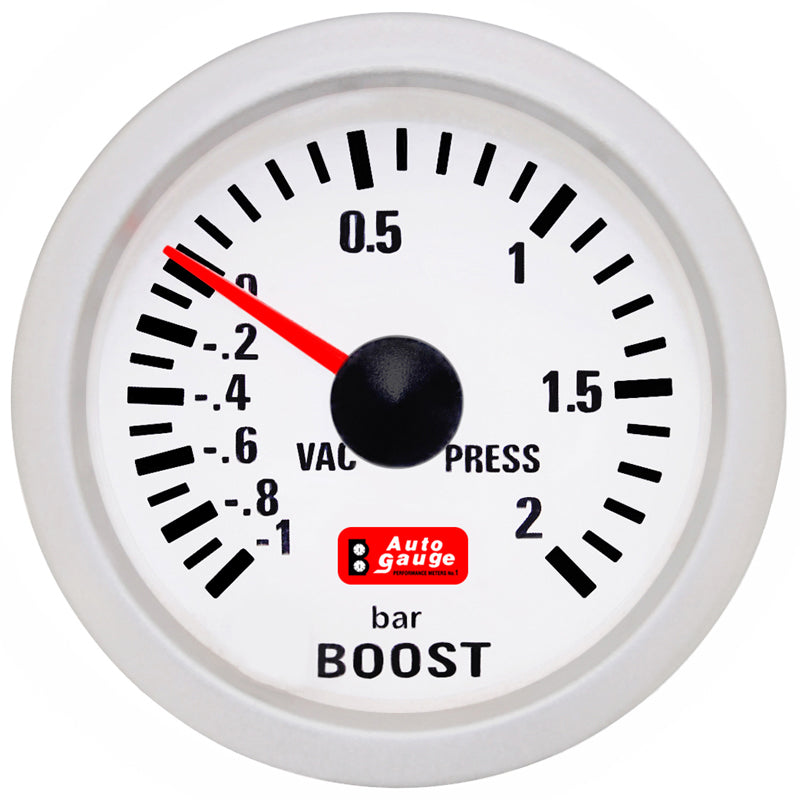 Biely barometer 2 palce Auto Gauge