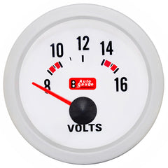 Voltmeter biely 2 palce Auto Gauge
