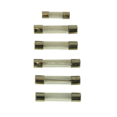 Sklenené poistky Carpoint, mix 8–30 A, 6 ks. 