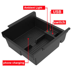 Toyota 4Runner 2010-2021 Trådløs Mobiloplader med 10W Hurtig Opladning & Opbevaringsboks
